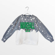 MARSHALL THUNDERING HERD CASUAL FAN KIDS FADED WASH CREWNECK PULLOVER