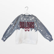 MISSISSIPPI STATE BULLDOGS CASUAL FAN KIDS FADED WASH CREWNECK PULLOVER