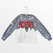 NORTH CAROLINA STATE WOLFPACK CASUAL FAN KIDS FADED WASH CREWNECK PULLOVER