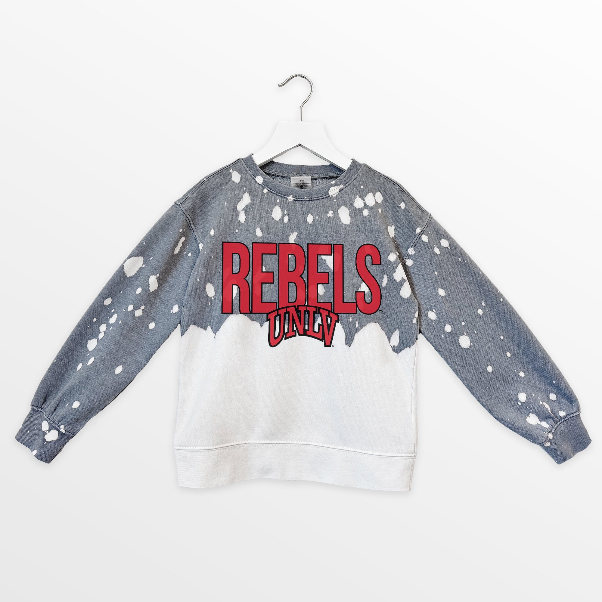 UNLV REBELS CASUAL FAN KIDS FADED WASH CREWNECK PULLOVER