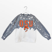 OKLAHOMA STATE COWBOYS CASUAL FAN KIDS FADED WASH CREWNECK PULLOVER