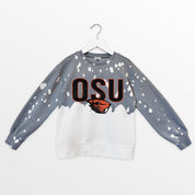 OREGON STATE BEAVERS CASUAL FAN KIDS FADED WASH CREWNECK PULLOVER