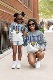 PITTSBURGH PANTHERS CASUAL FAN KIDS FADED WASH CREWNECK PULLOVER