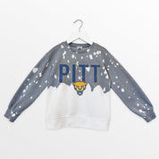 PITTSBURGH PANTHERS CASUAL FAN KIDS FADED WASH CREWNECK PULLOVER