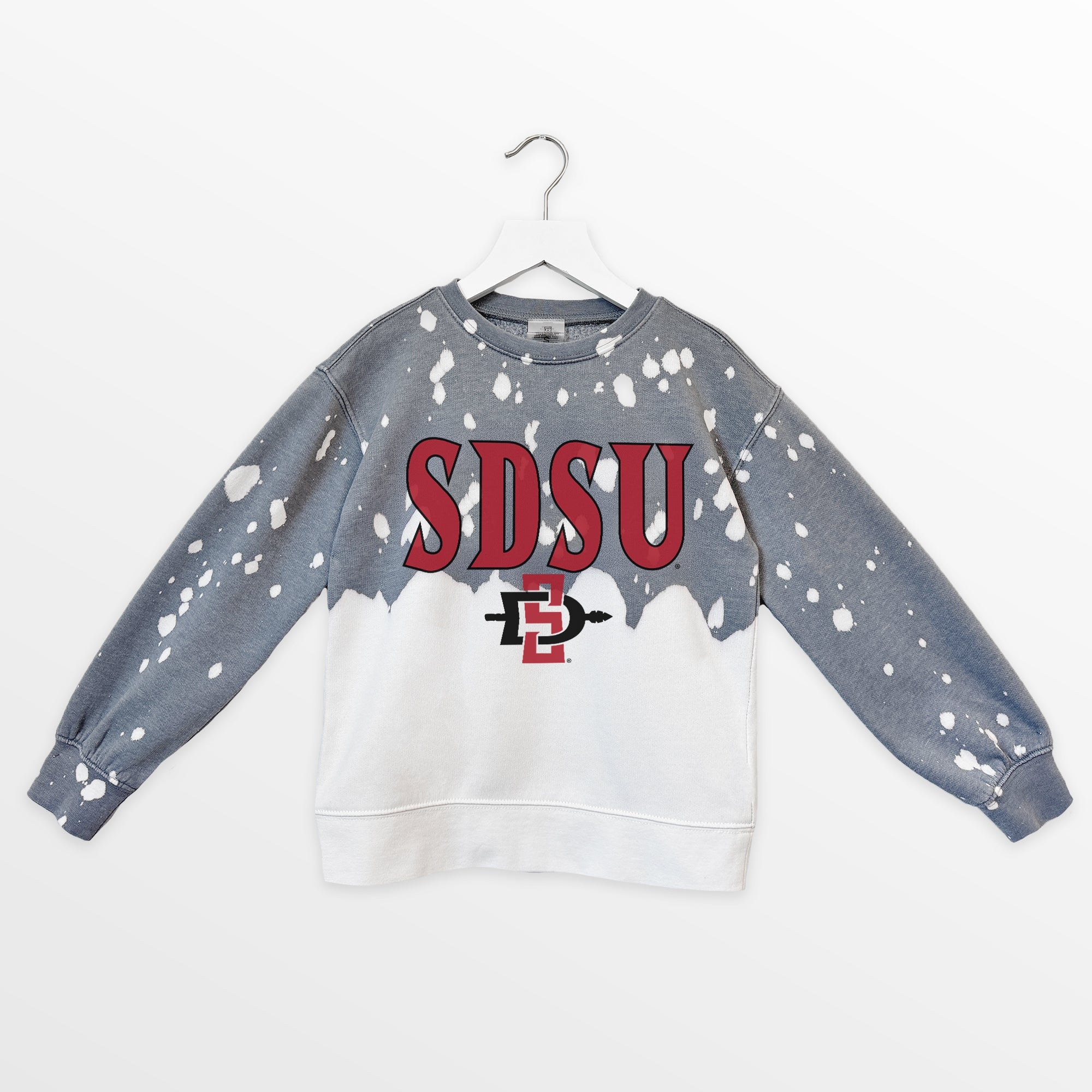 SAN DIEGO STATE AZTECS CASUAL FAN KIDS FADED WASH CREWNECK PULLOVER