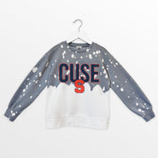SYRACUSE ORANGE CASUAL FAN KIDS FADED WASH CREWNECK PULLOVER
