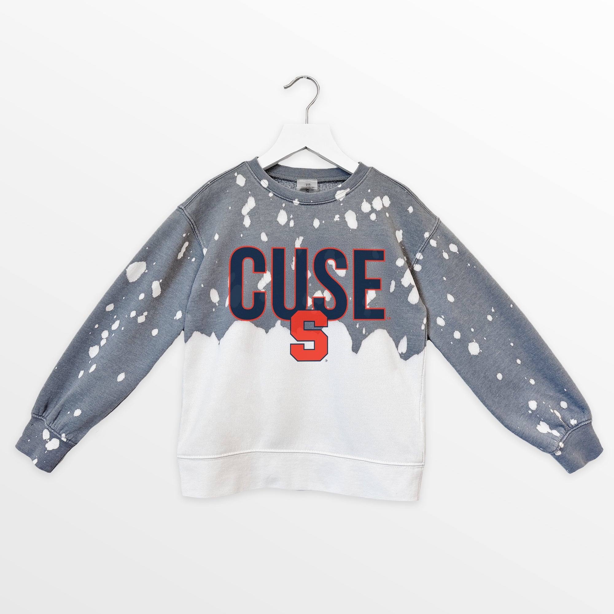 SYRACUSE ORANGE CASUAL FAN KIDS FADED WASH CREWNECK PULLOVER