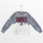 TEXAS A&M AGGIES CASUAL FAN KIDS FADED WASH CREWNECK PULLOVER
