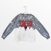 TEXAS TECH RED RAIDERS CASUAL FAN KIDS FADED WASH CREWNECK PULLOVER