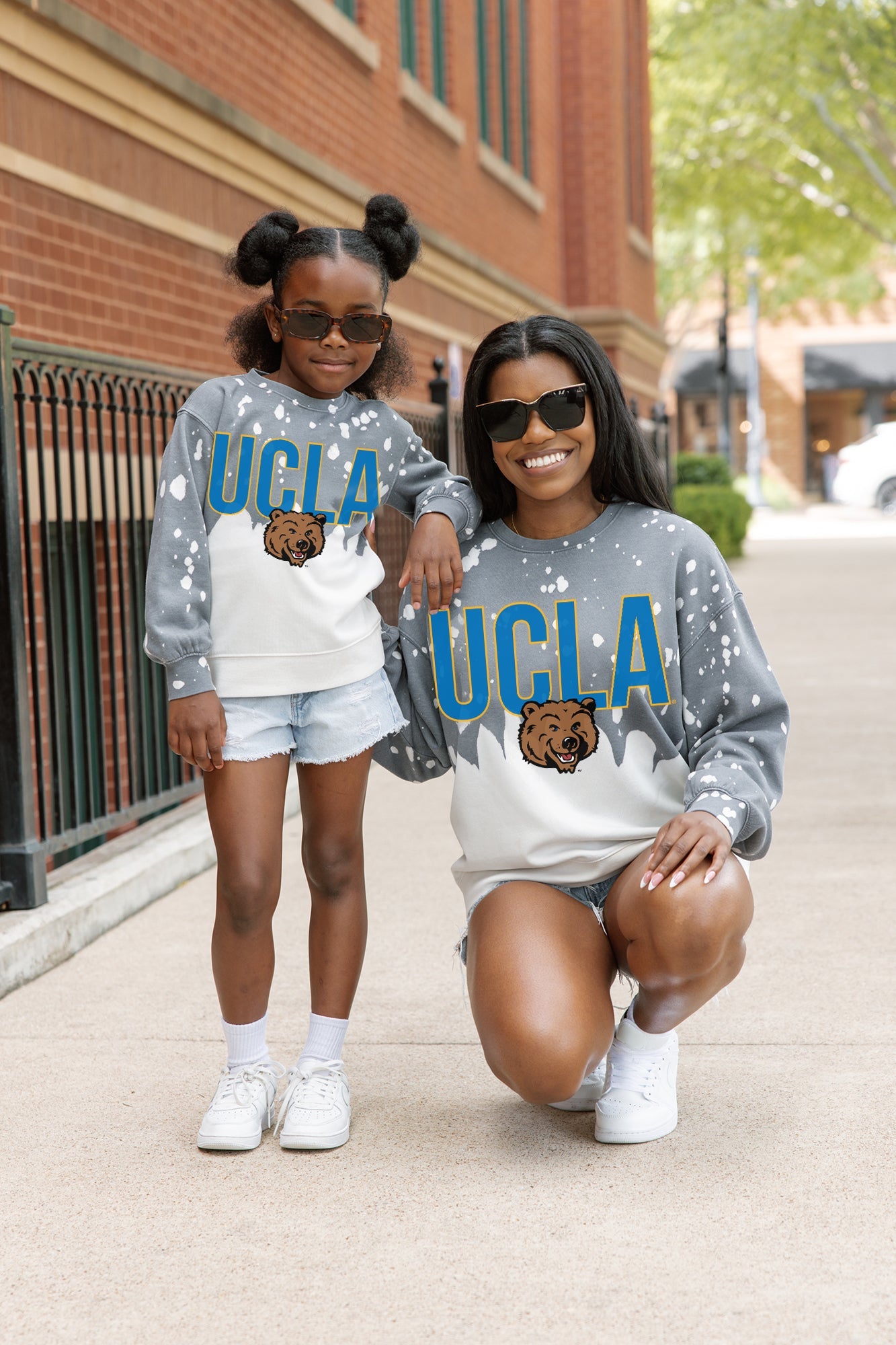 UCLA BRUINS CASUAL FAN KIDS FADED WASH CREWNECK PULLOVER