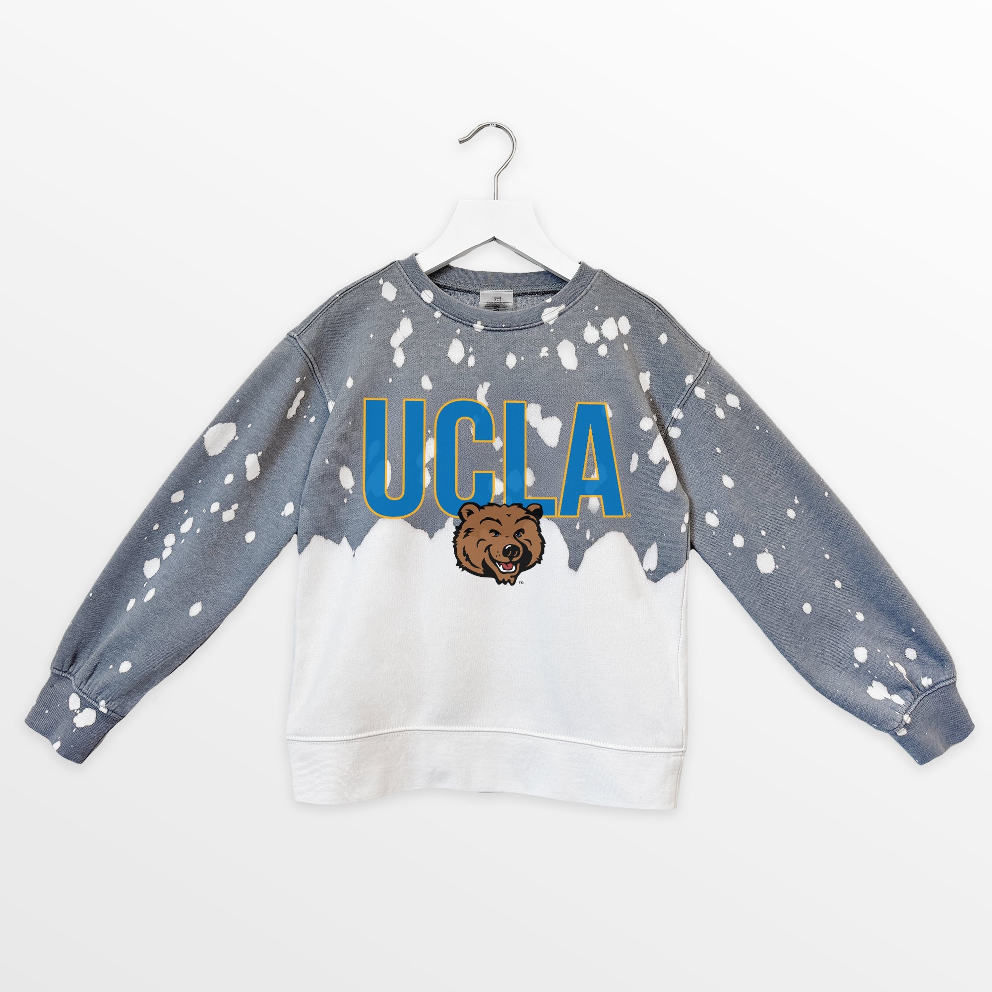 UCLA BRUINS CASUAL FAN KIDS FADED WASH CREWNECK PULLOVER