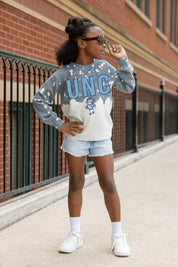 NORTH CAROLINA TAR HEELS CASUAL FAN KIDS FADED WASH CREWNECK PULLOVER