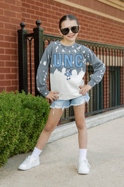 NORTH CAROLINA TAR HEELS CASUAL FAN KIDS FADED WASH CREWNECK PULLOVER