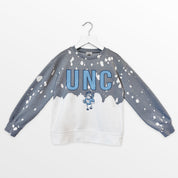 NORTH CAROLINA TAR HEELS CASUAL FAN KIDS FADED WASH CREWNECK PULLOVER