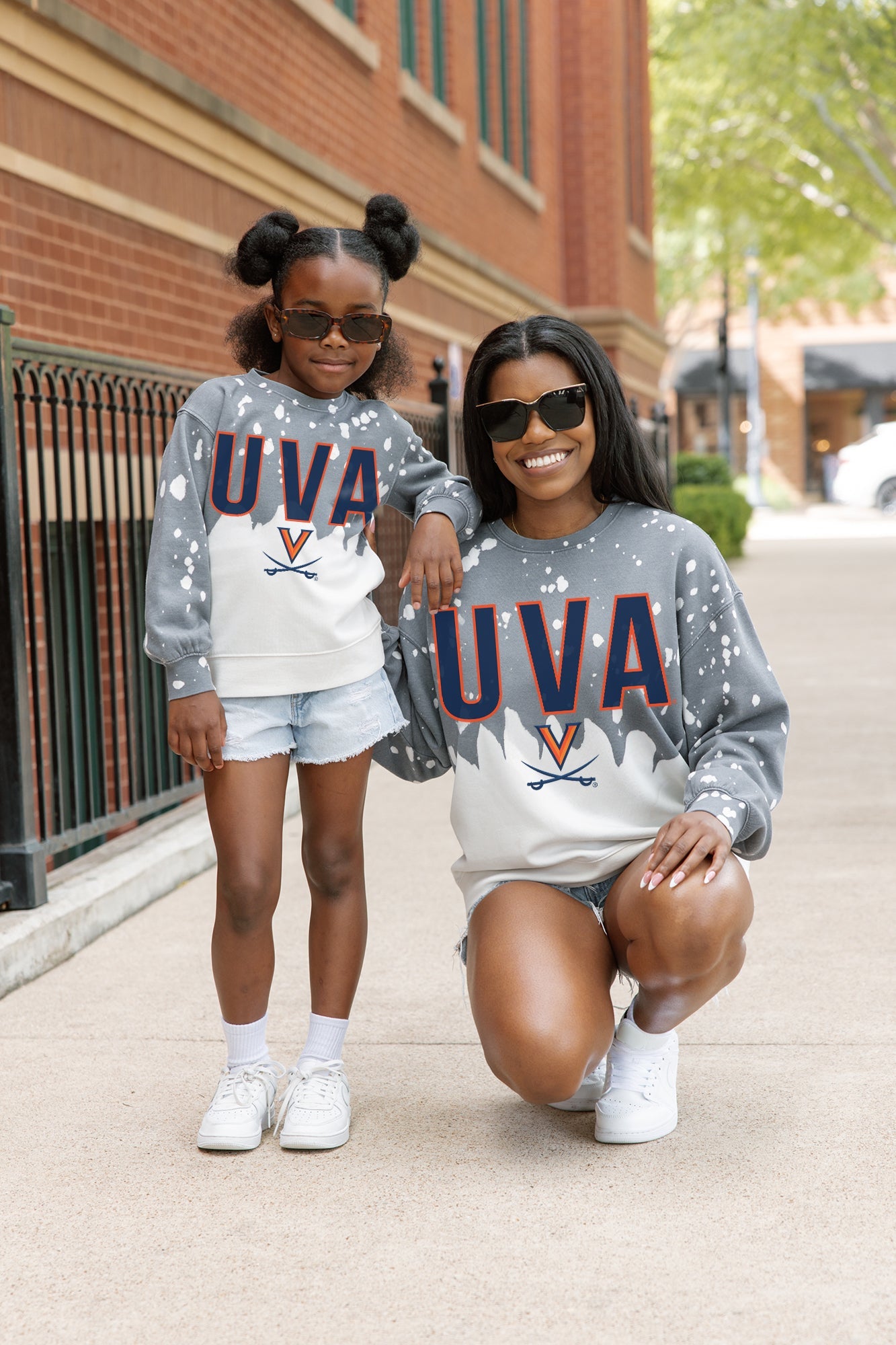 VIRGINIA CAVALIERS CASUAL FAN KIDS FADED WASH CREWNECK PULLOVER