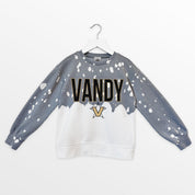 VANDERBILT COMMODORES CASUAL FAN KIDS FADED WASH CREWNECK PULLOVER