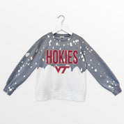 VIRGINIA TECH HOKIES CASUAL FAN KIDS FADED WASH CREWNECK PULLOVER