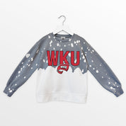 WESTERN KENTUCKY HILLTOPPERS CASUAL FAN KIDS FADED WASH CREWNECK PULLOVER