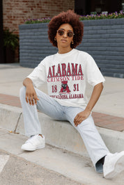 ALABAMA CRIMSON TIDE OLD SCHOOL COOL OVERSIZED CREWNECK TEE