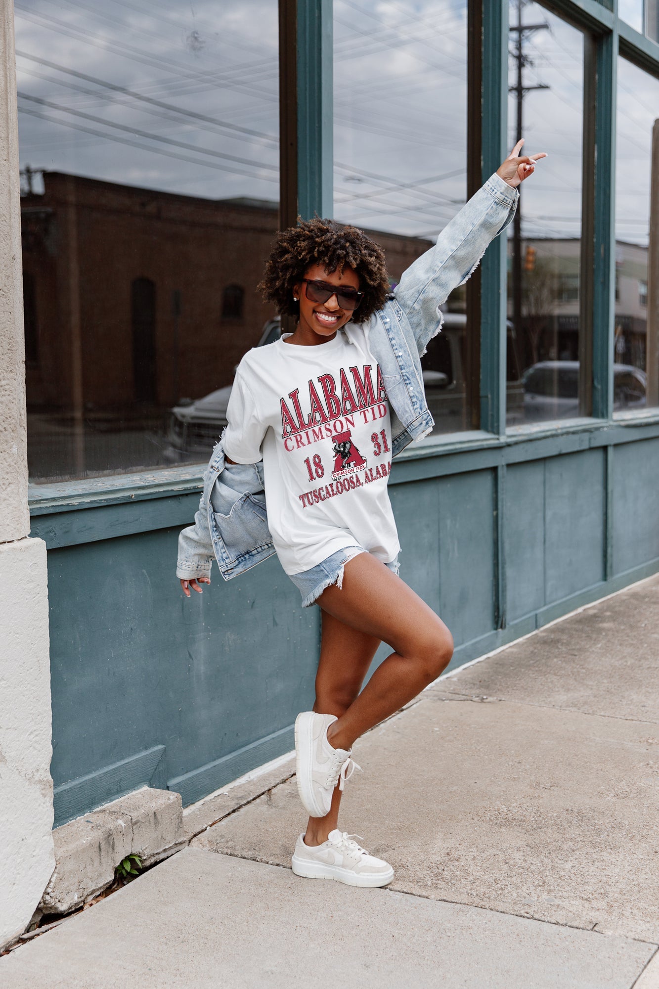 ALABAMA CRIMSON TIDE OLD SCHOOL COOL OVERSIZED CREWNECK TEE