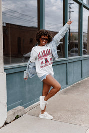 ALABAMA CRIMSON TIDE OLD SCHOOL COOL OVERSIZED CREWNECK TEE