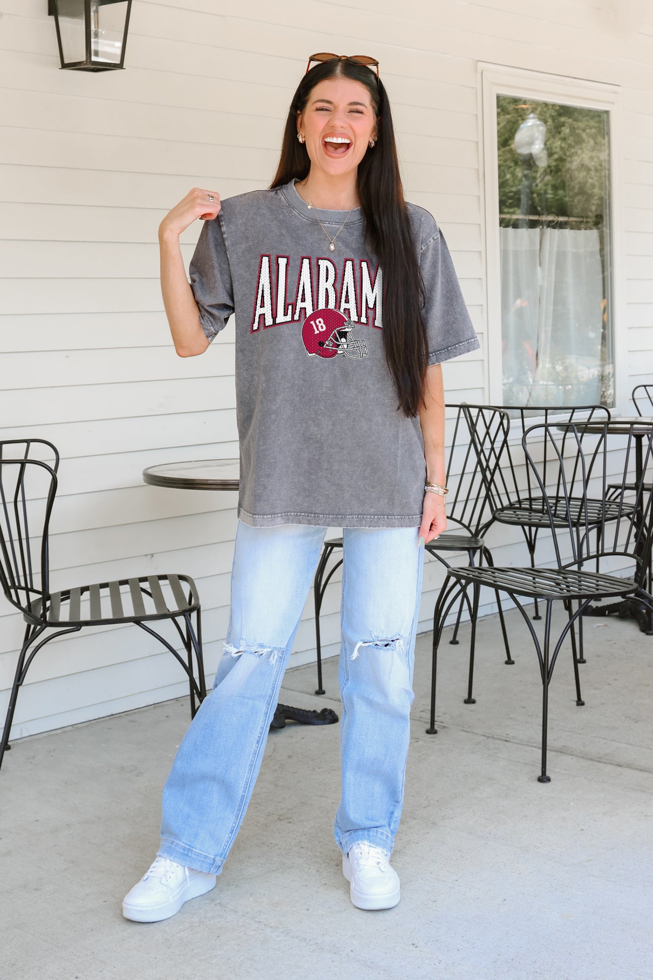 ALABAMA CRIMSON TIDE PLAYBOOK WIN OVERSIZED CREWNECK TEE