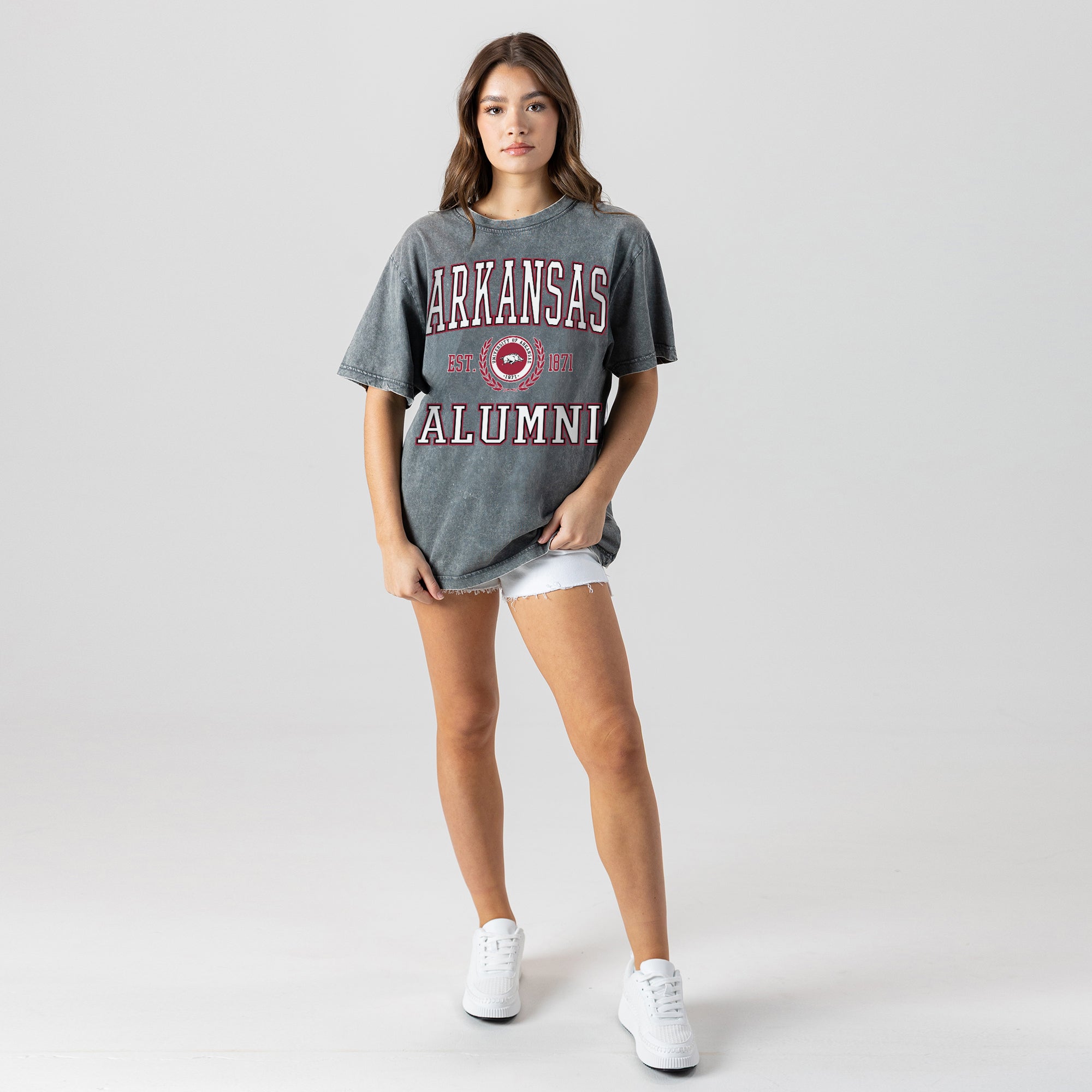 ARKANSAS RAZORBACKS DEGREE UNLOCKED WASHED RELAXED FIT TEE