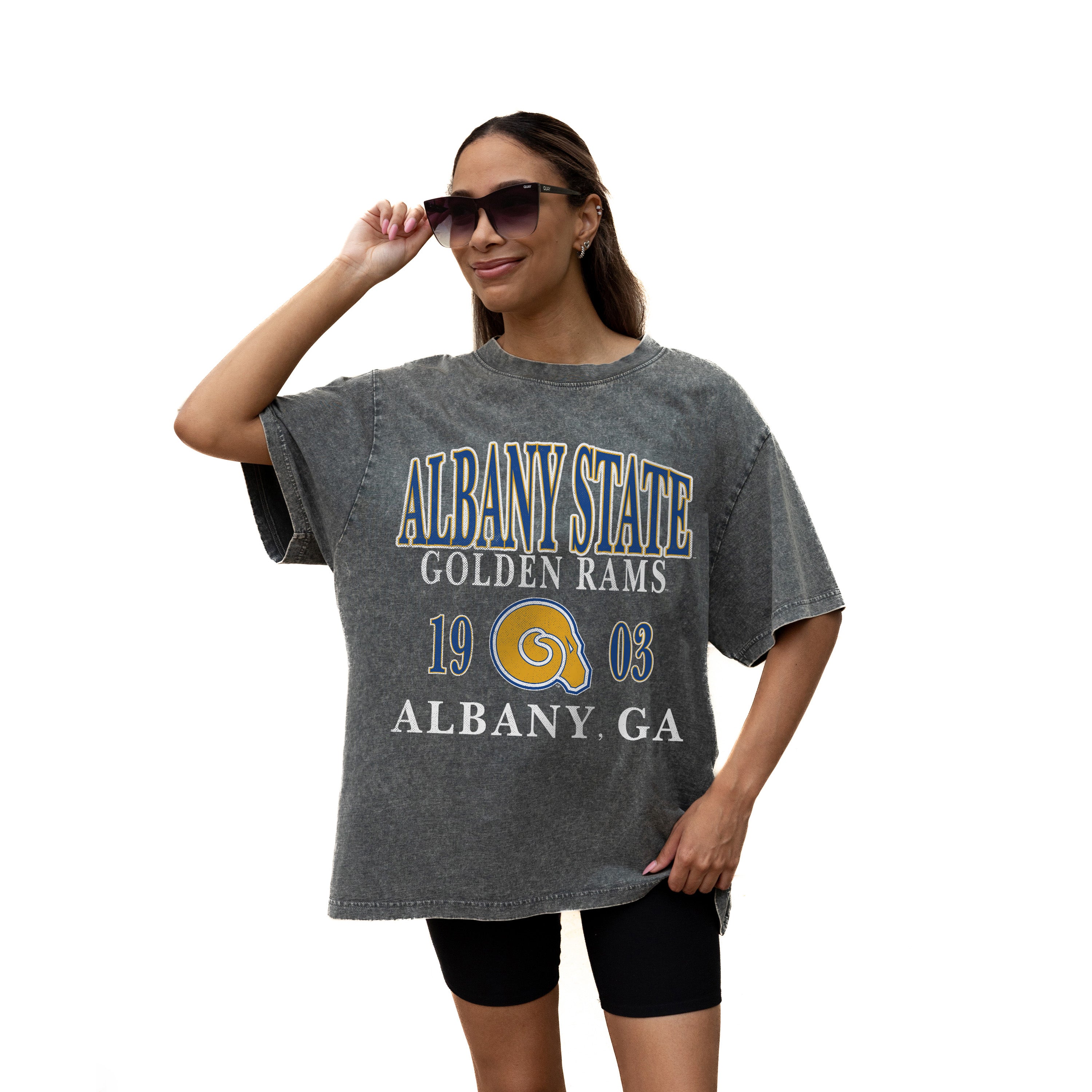 ALBANY STATE GOLDEN RAMS THROWBACK OVERSIZED CREWNECK TEE