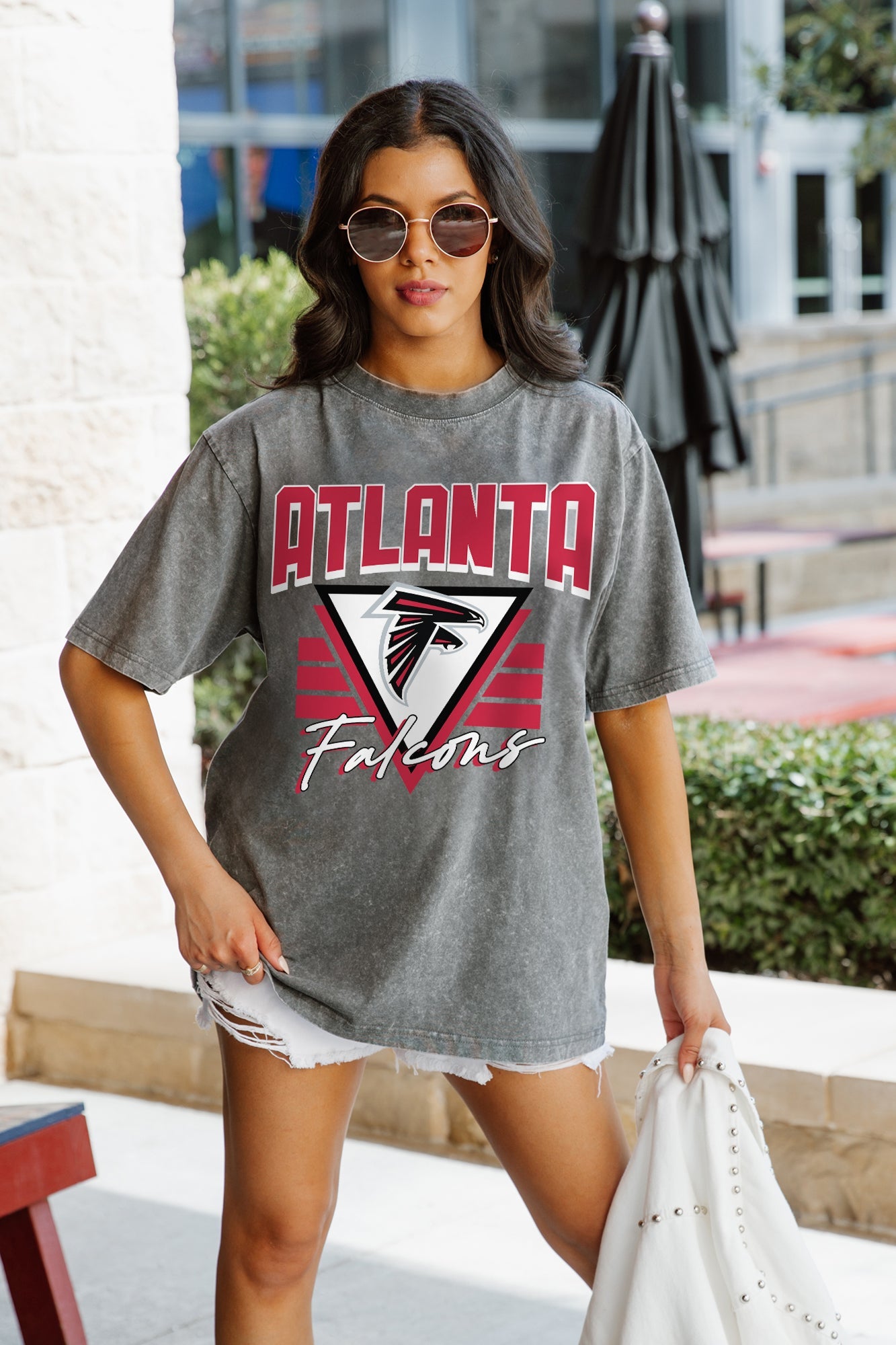 ATLANTA FALCONS PLAY IT FORWARD OVERSIZED CREWNECK TEE