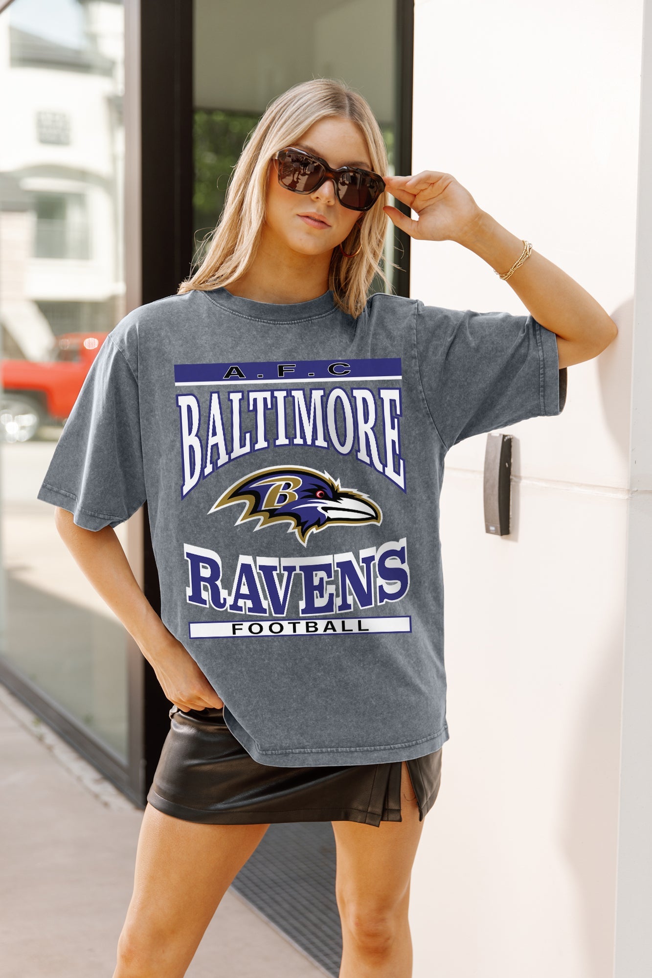 BALTIMORE RAVENS CLASSIC GRIND WASHED RELAXED FIT TEE