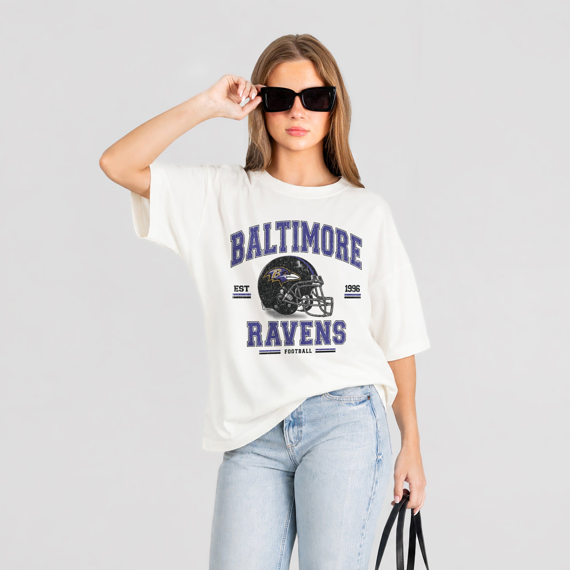 BALTIMORE RAVENS PLAY TO WIN WASHED RELAXED FIT TEE