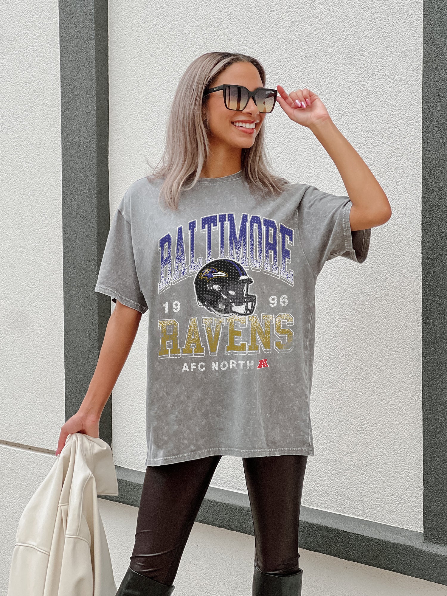 BALTIMORE RAVENS Nothing But The Best Oversized Crewneck Tee
