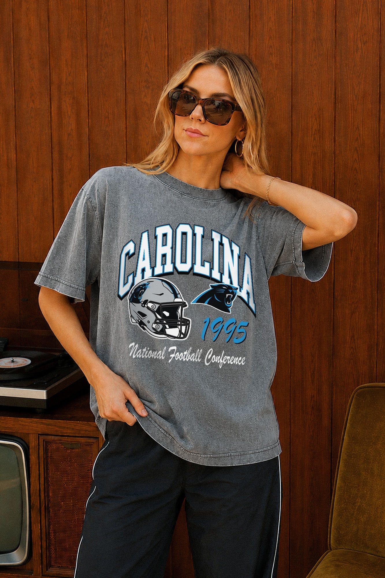 CAROLINA PANTHERS CLASSIC MOTION WASHED RELAXED FIT TEE