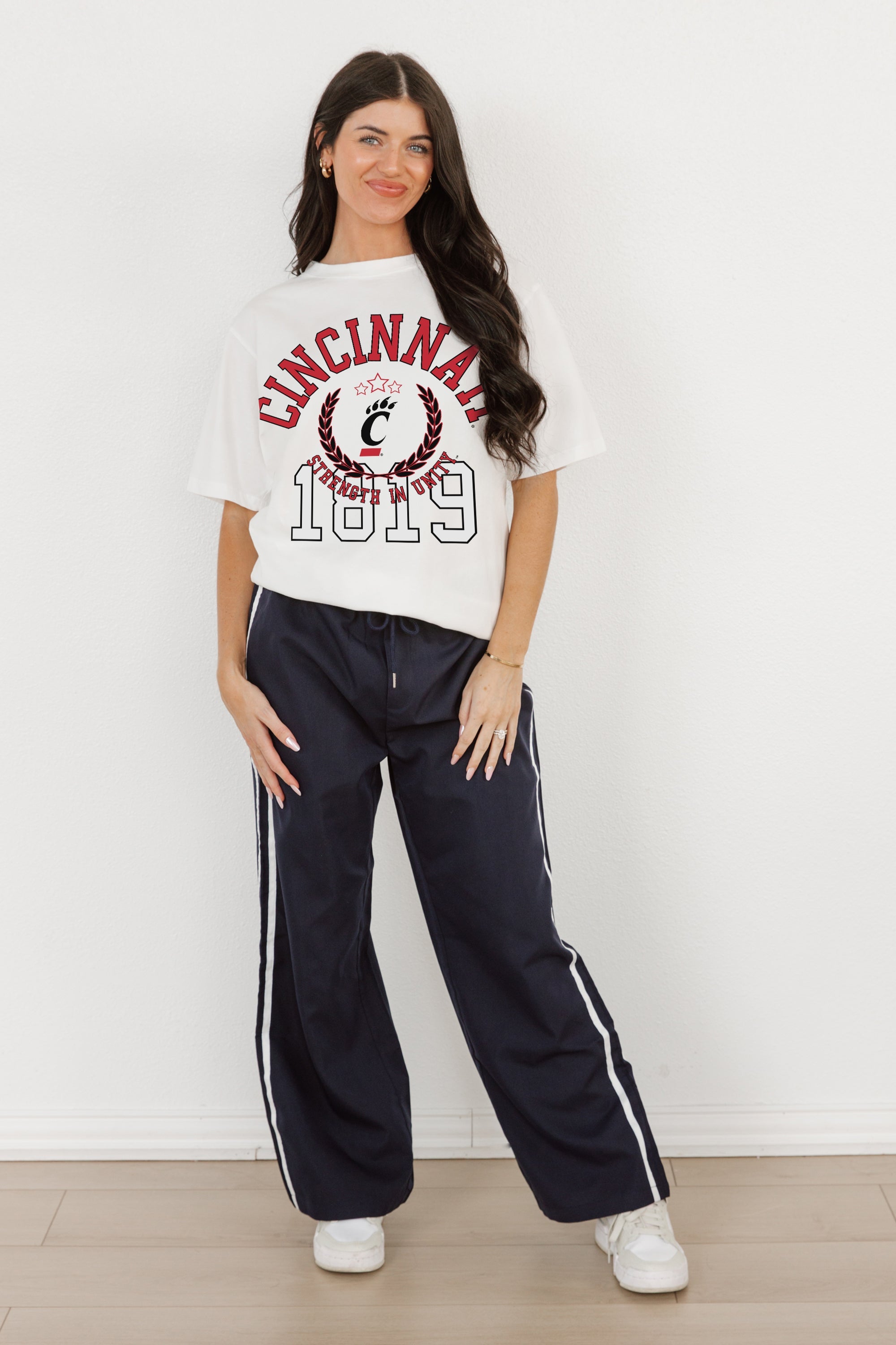 CINCINNATI BEARCATS GO FOR TWO OVERSIZED CREWNECK TEE BY MADI PREWETT TROUTT
