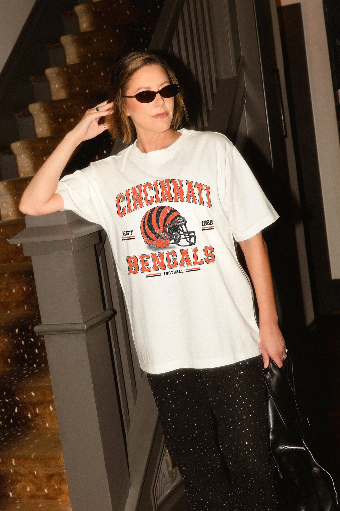 CINCINNATI BENGALS PLAY TO WIN WASHED RELAXED FIT TEE