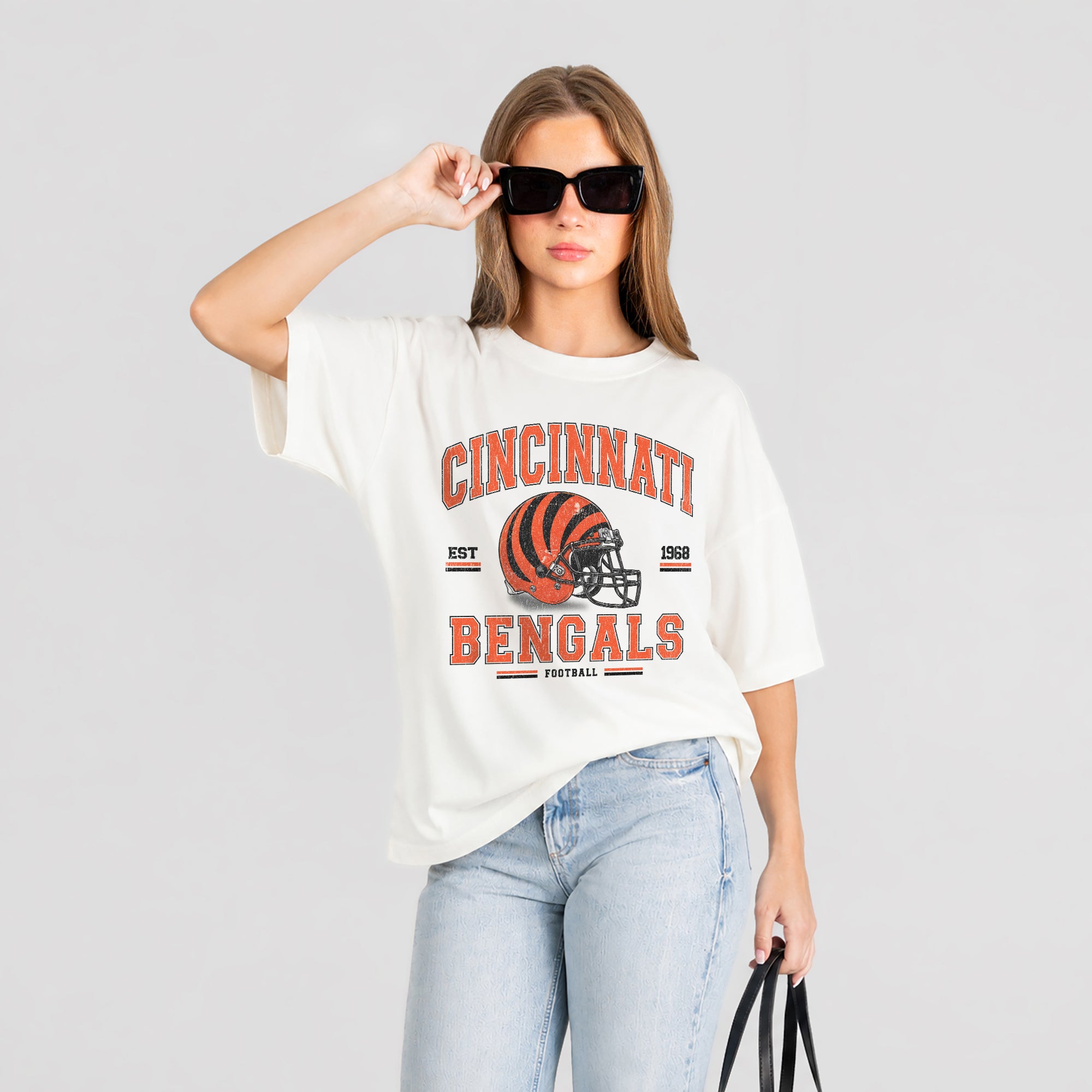 CINCINNATI BENGALS PLAY TO WIN WASHED RELAXED FIT TEE