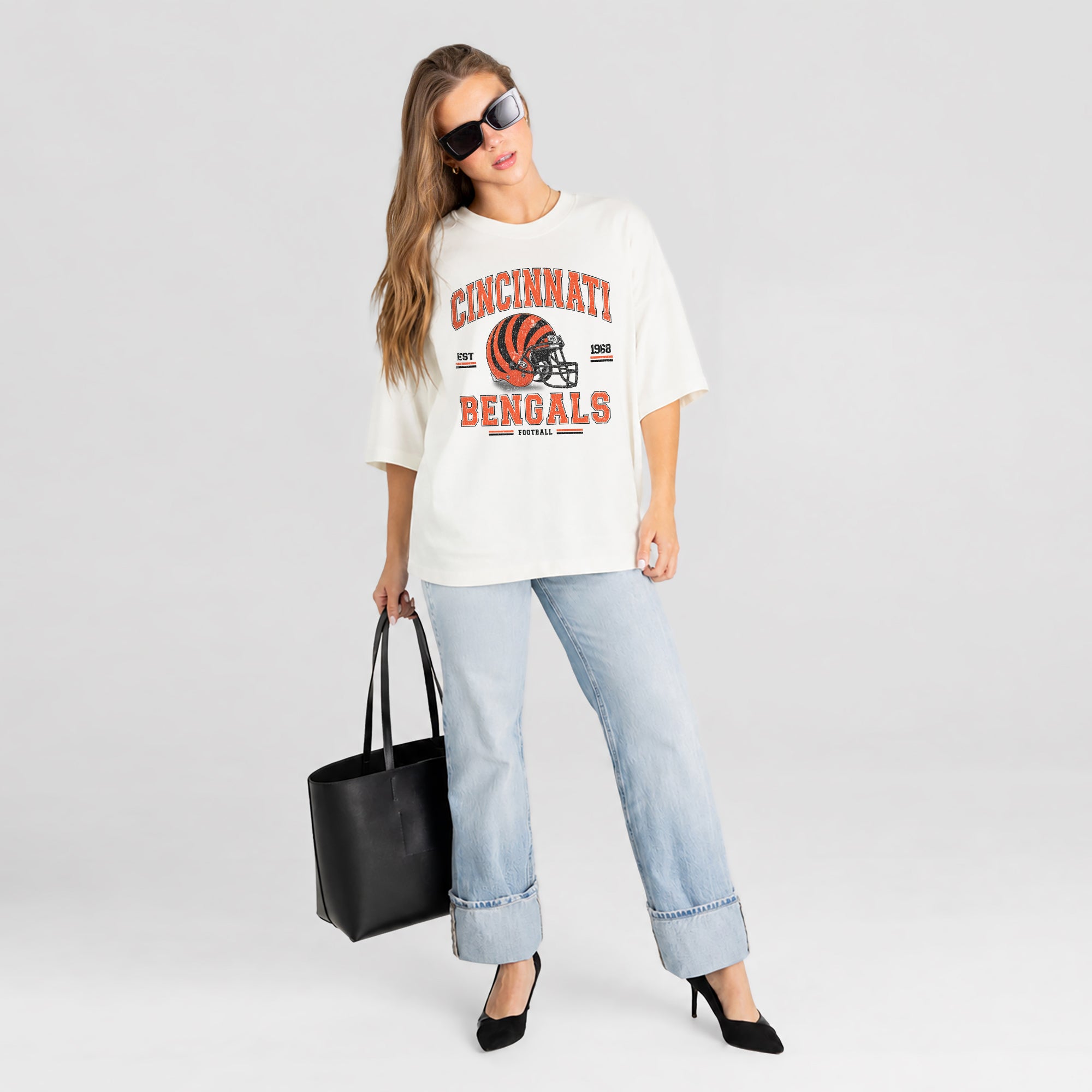CINCINNATI BENGALS PLAY TO WIN WASHED RELAXED FIT TEE