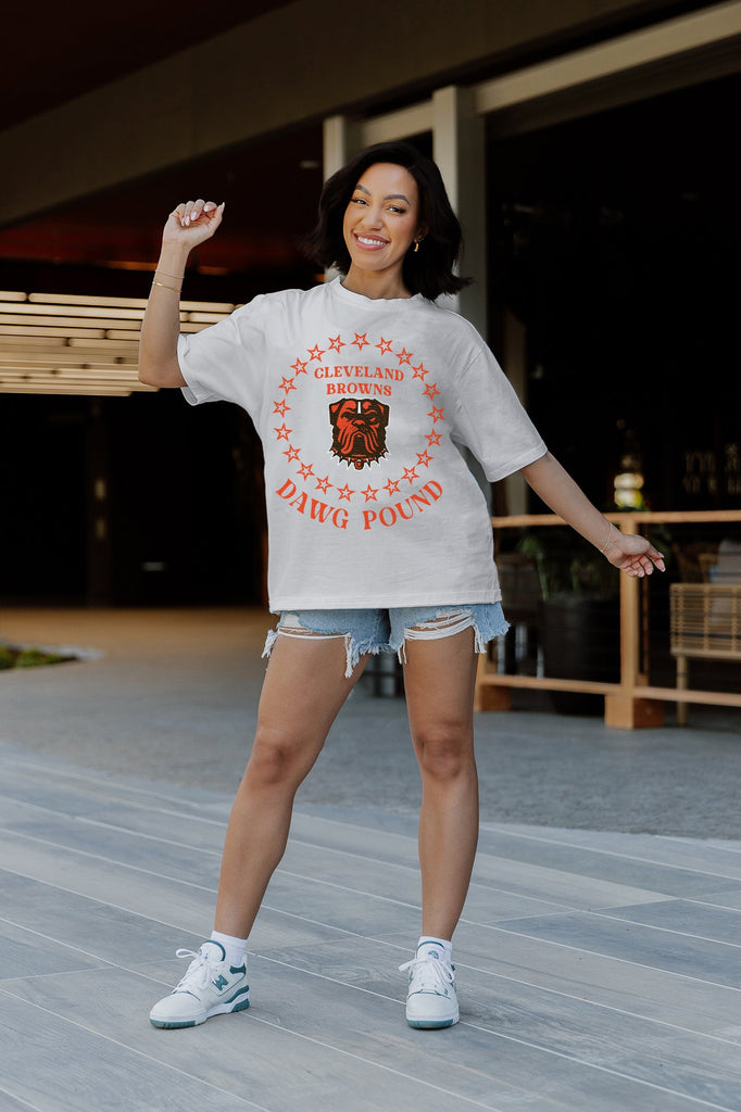 CLEVELAND BROWNS ON POINT OVERSIZED CREWNECK TEE