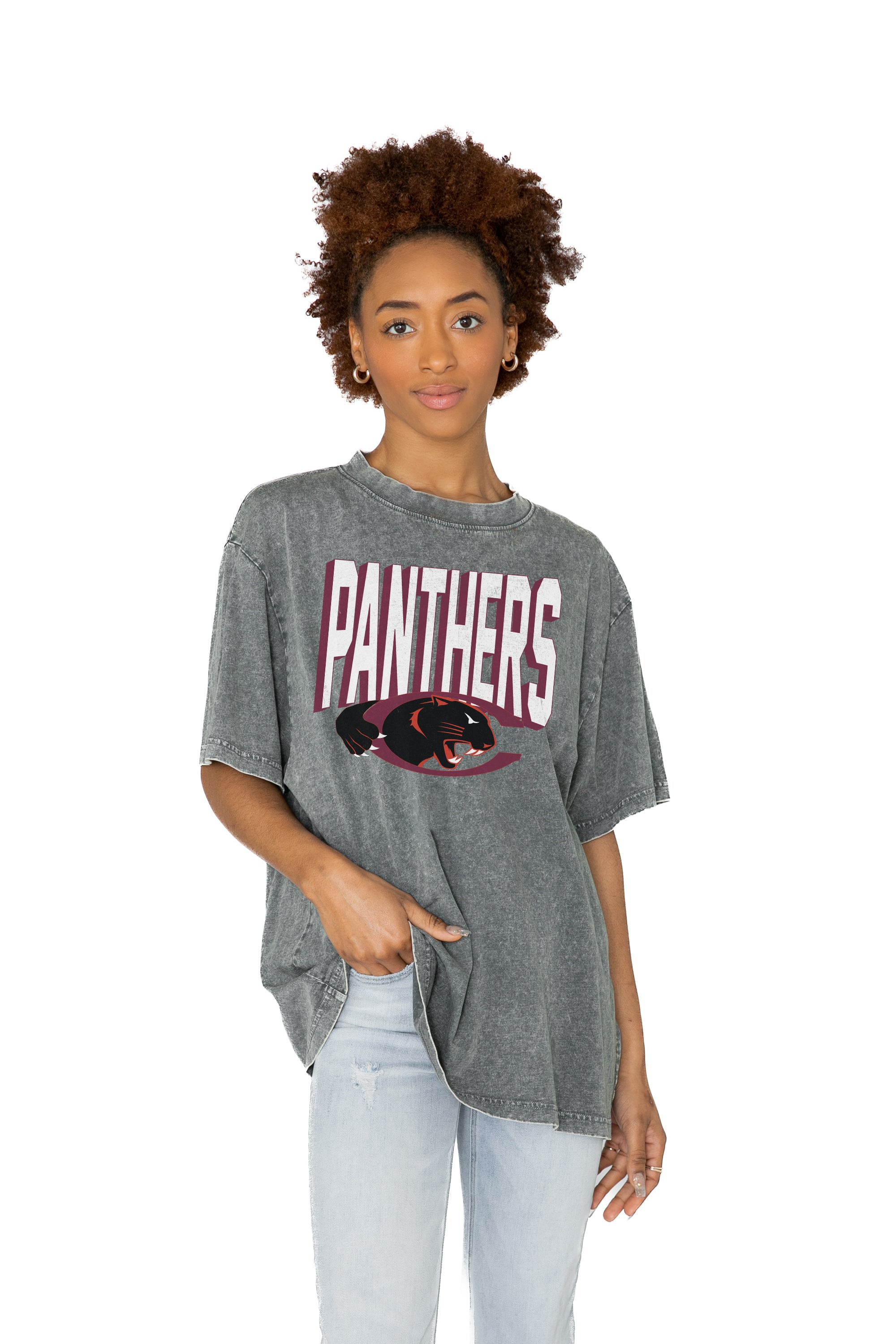 CLAFLIN PANTHERS Solid Defense Oversized Crewneck Tee