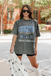 CREIGHTON BLUEJAYS THROWBACK OVERSIZED CREWNECK TEE