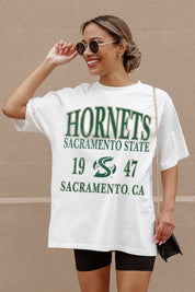 Sacramento State Hornets Unity Oversized Tee - Close-Up Front Detail | Gameday Couture - SOHO