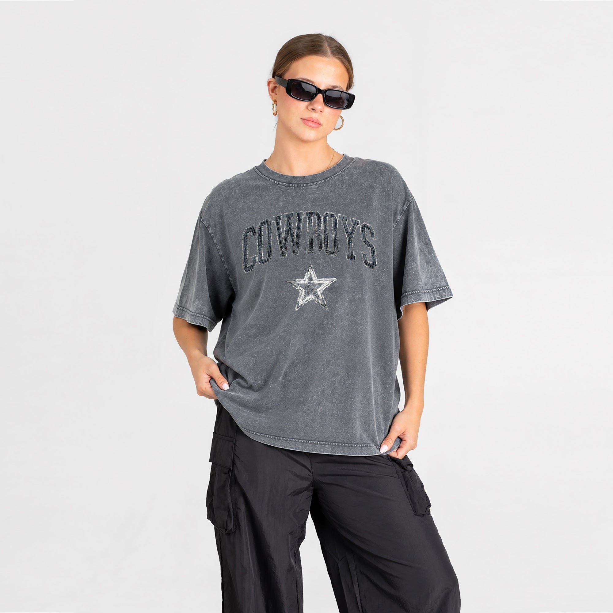 DALLAS COWBOYS BLING SEASON OVERSIZED CREWNECK TEE