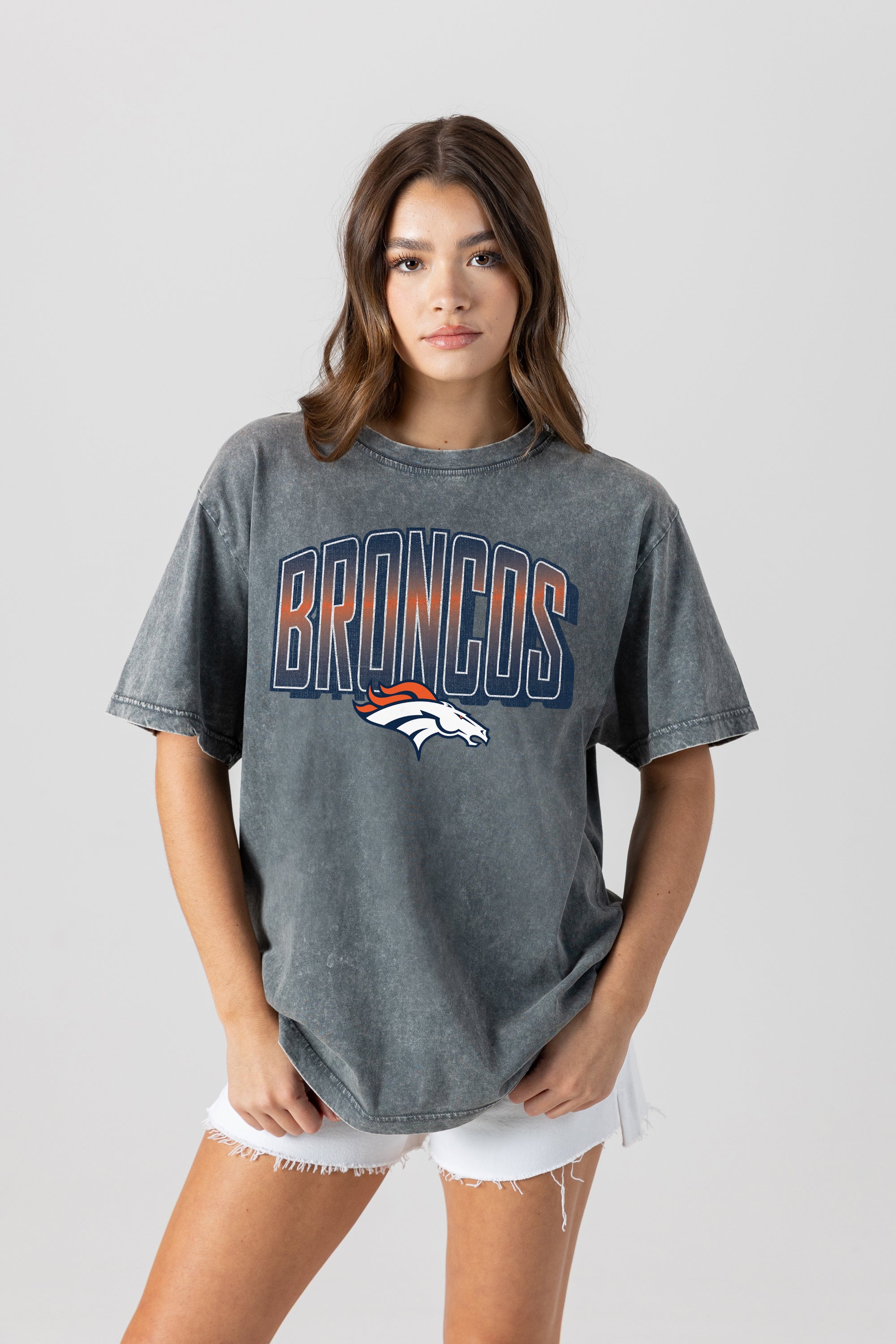 DENVER BRONCOS PEAK PERFORMANCE OVERSIZED CREWNECK TEE