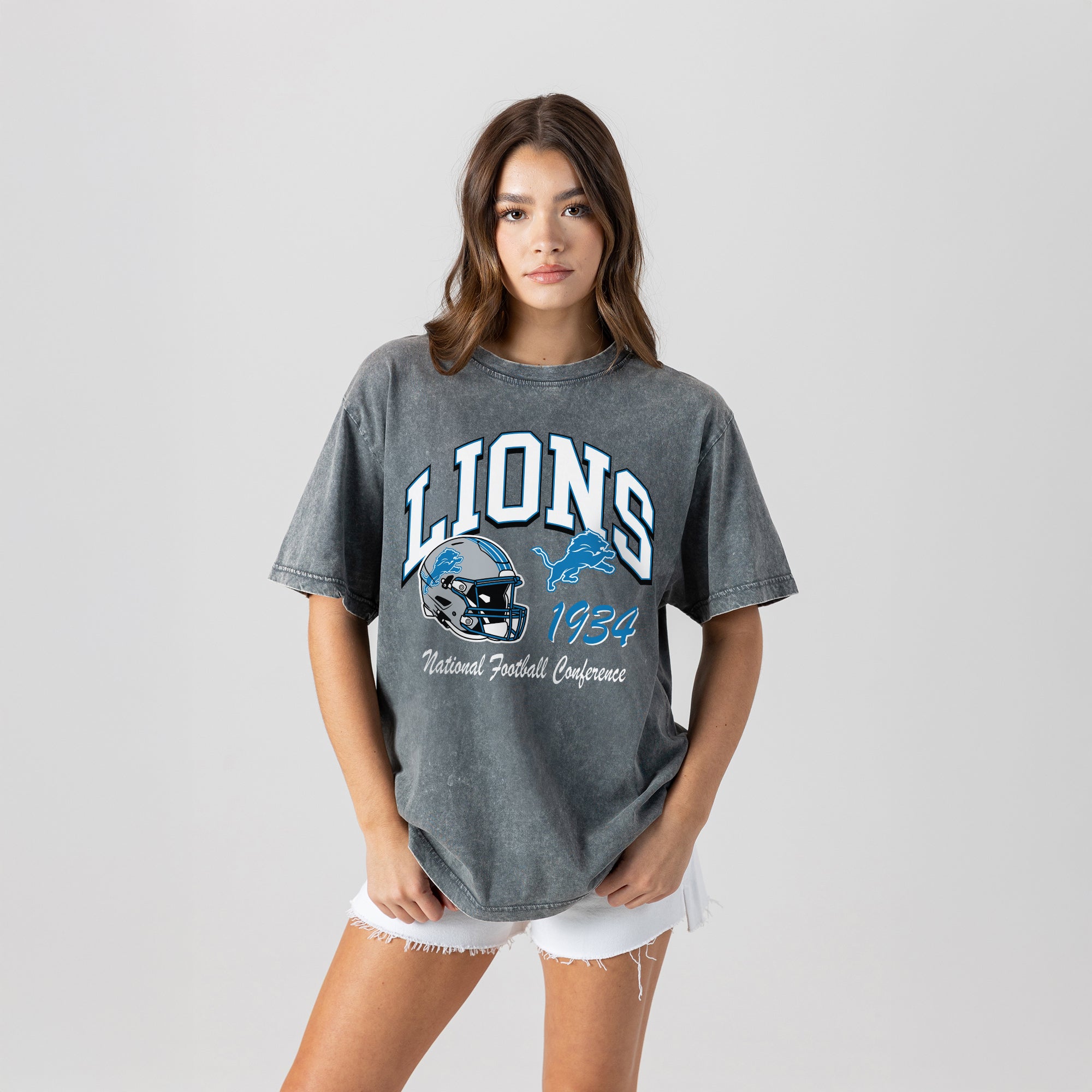 DETROIT LIONS CLASSIC MOTION WASHED RELAXED FIT TEE