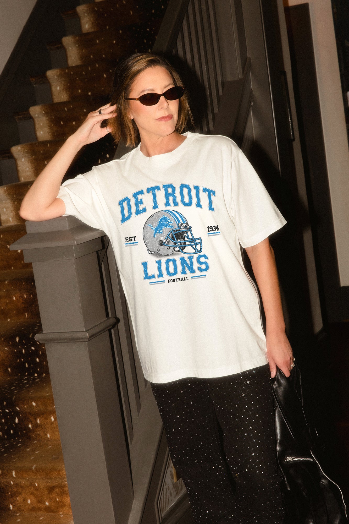 DETROIT LIONS PLAY TO WIN WASHED RELAXED FIT TEE
