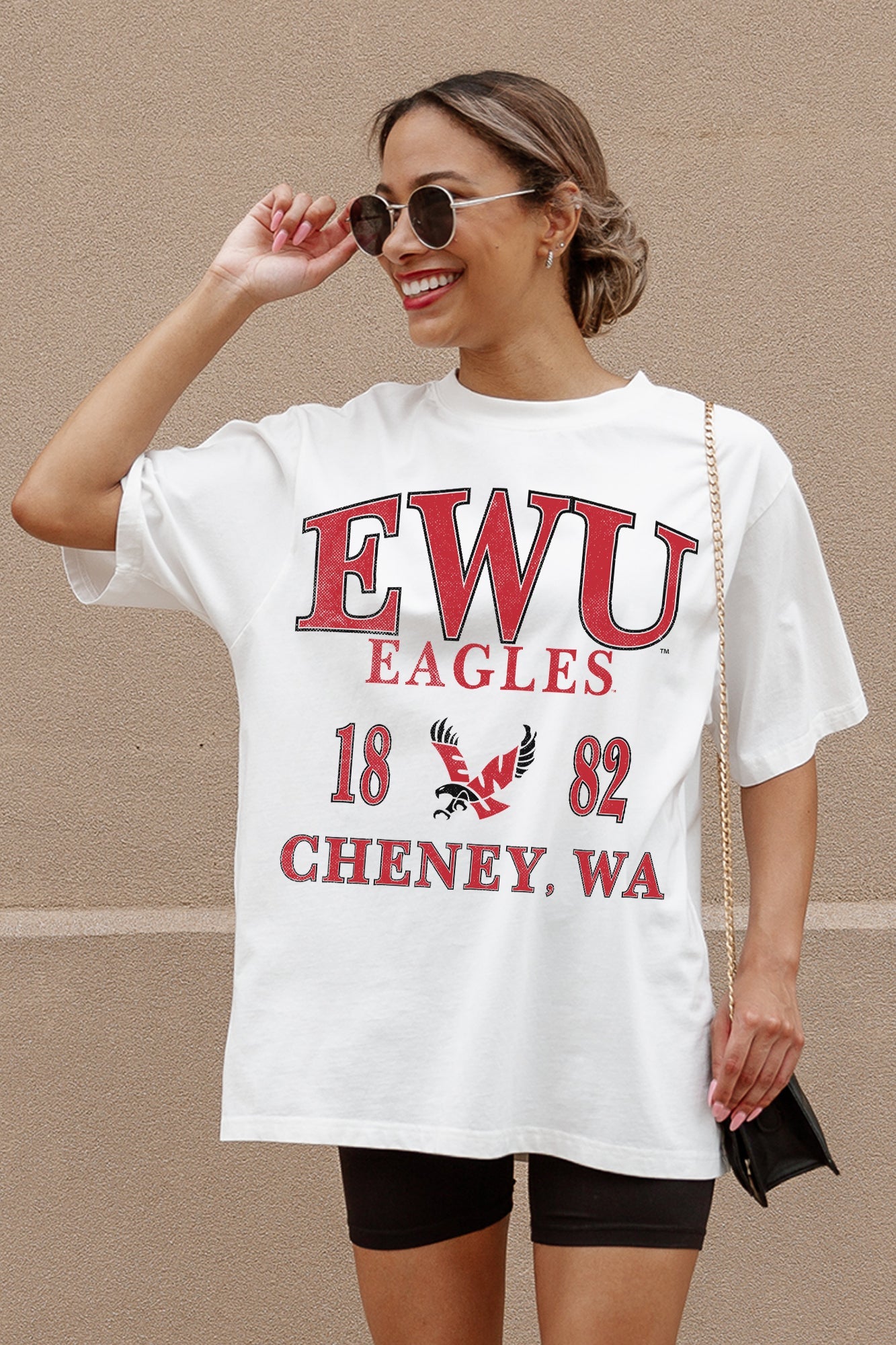 EASTERN WASHINGTON UNIVERSITY EAGLES UNITY OVERSIZED CREWNECK TEE