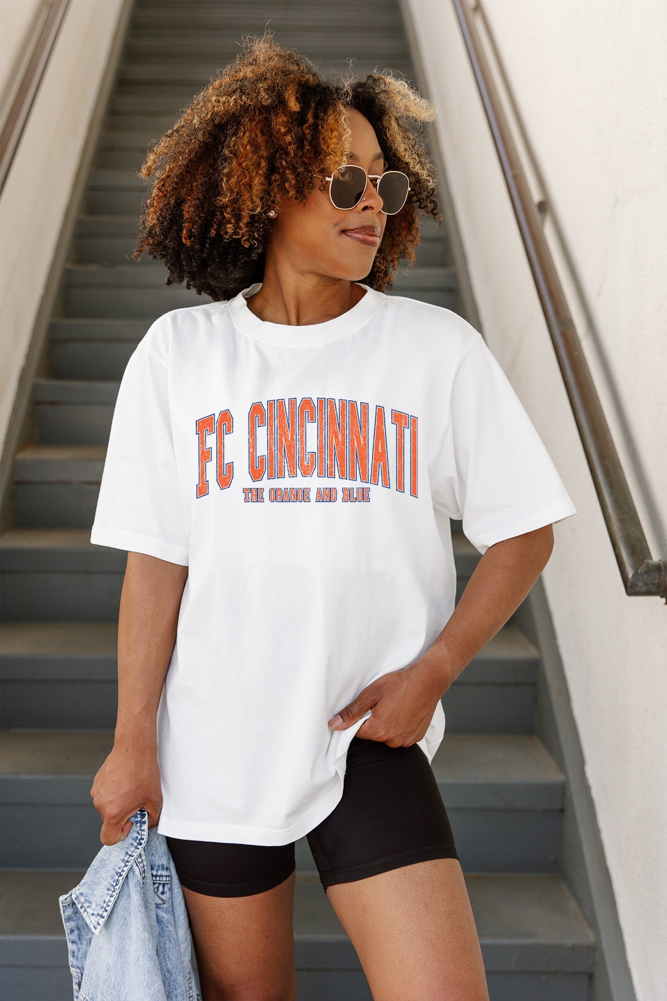 FC CINCINNATI GOAL LINE OVERSIZED CREWNECK TEE