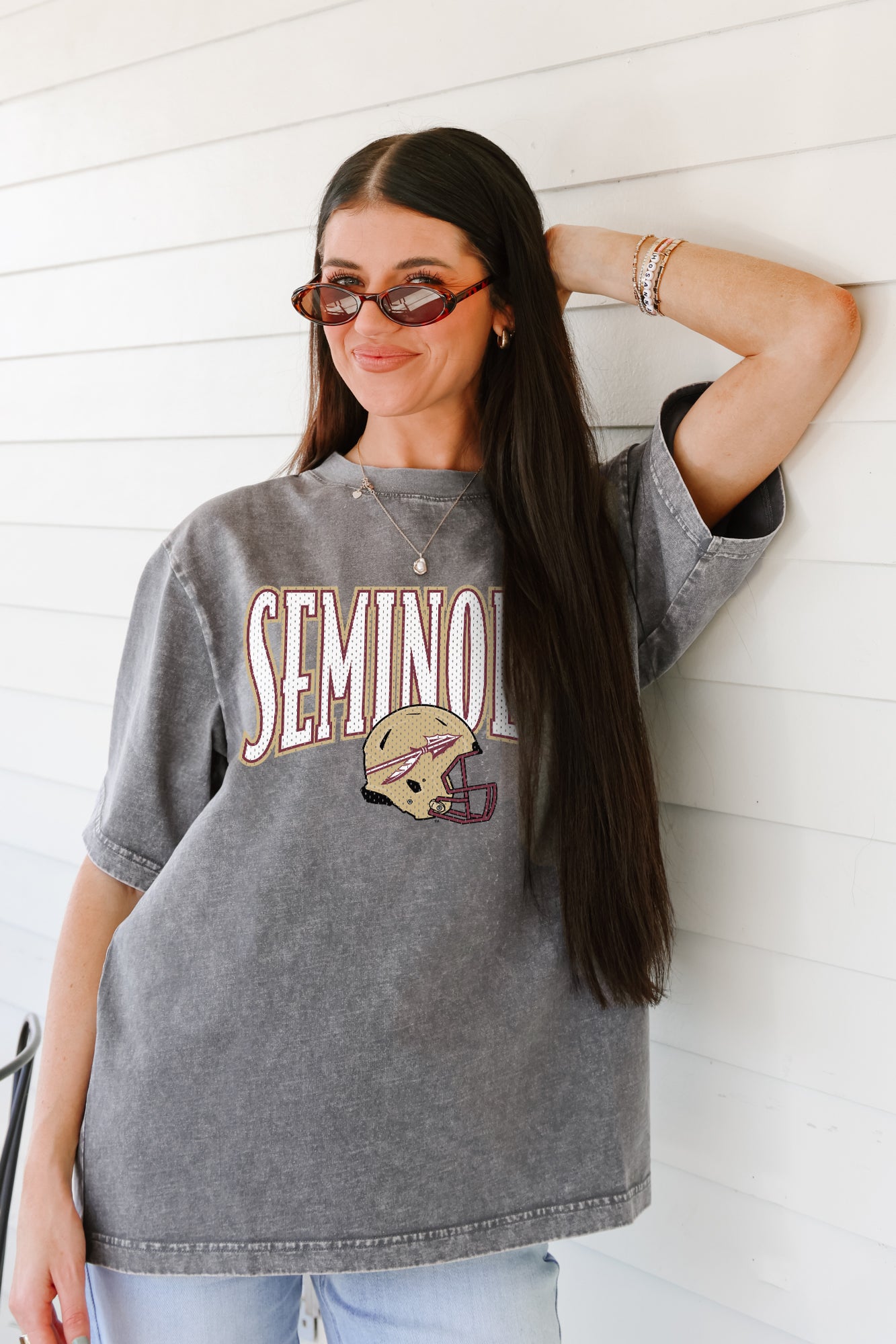 FLORIDA STATE SEMINOLES PLAYBOOK WIN OVERSIZED CREWNECK TEE