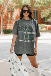 HAWAII RAINBOW WARRIORS THROWBACK OVERSIZED CREWNECK TEE