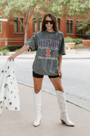 ILLINOIS FIGHTING ILLINI THROWBACK OVERSIZED CREWNECK TEE